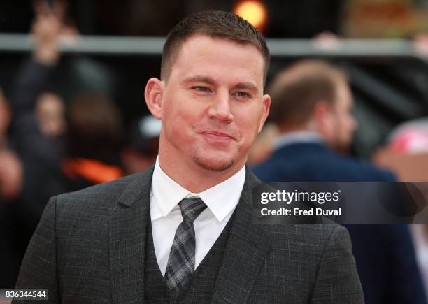 Channing Tatum arrives at the 'Logan Lucky' UK premiere held at Vue West End on August 21, 2017 in London, England.