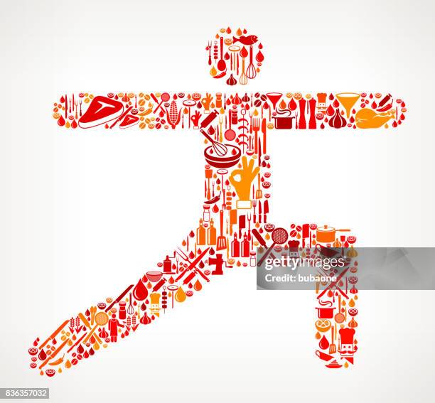 stretch cooking and food vector icon pattern - shrimp skewer stock illustrations