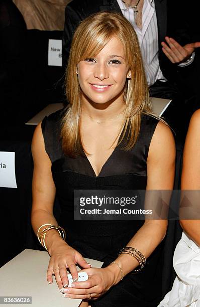 Gymnast Alicia Sacramone attends the BCBG Max Azria Spring 2009 at The Tent in Bryant Park on September 5, 2008 in New York City.