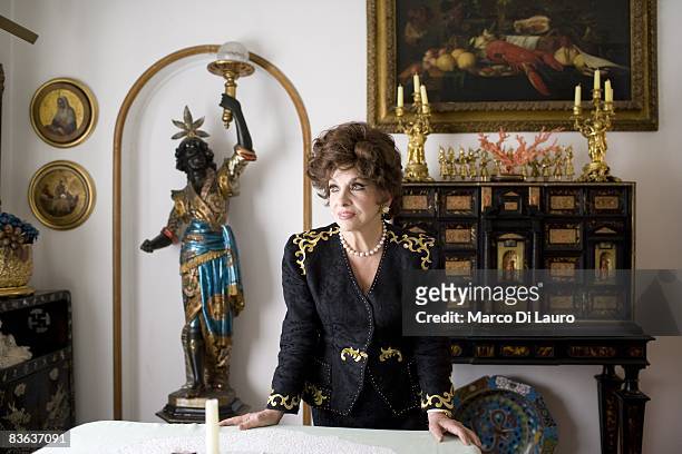 Italian actress Gina Lollobrigida is seen in her house on October 14, 2008 in Rome, Italy.