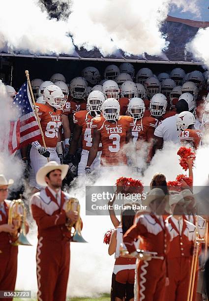 Chris Ogbonnaya of the Texas Longhorns gets ready to lead his team out of the tunnel before the game against the Baylor Bears on November 8, 2008 at...