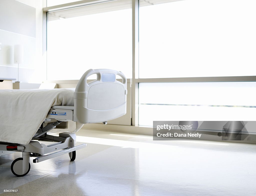 Empty hospital bed