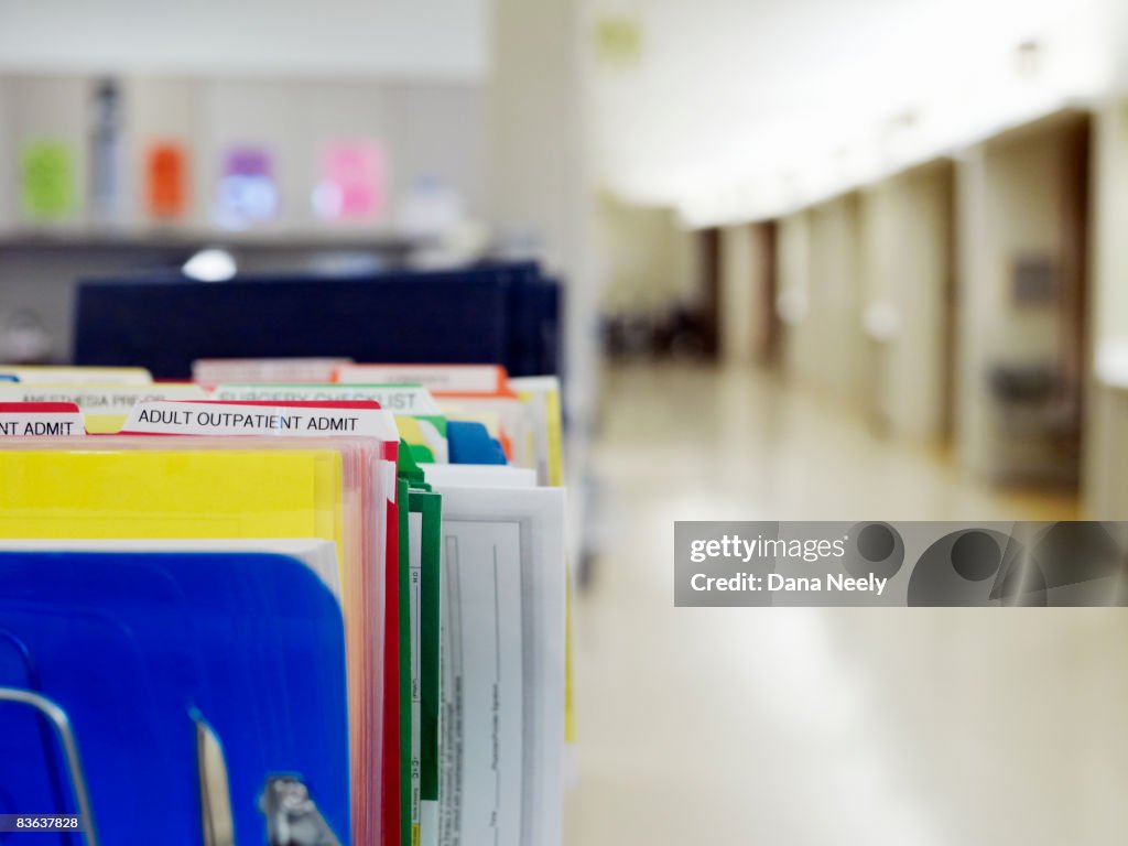 Medical charts at outpatient/post-op desk