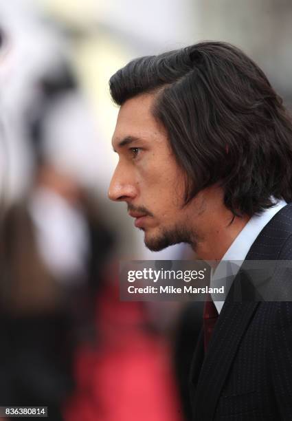 Adam Driver arriving at the 'Logan Lucky' UK premiere held at Vue West End on August 21, 2017 in London, England.