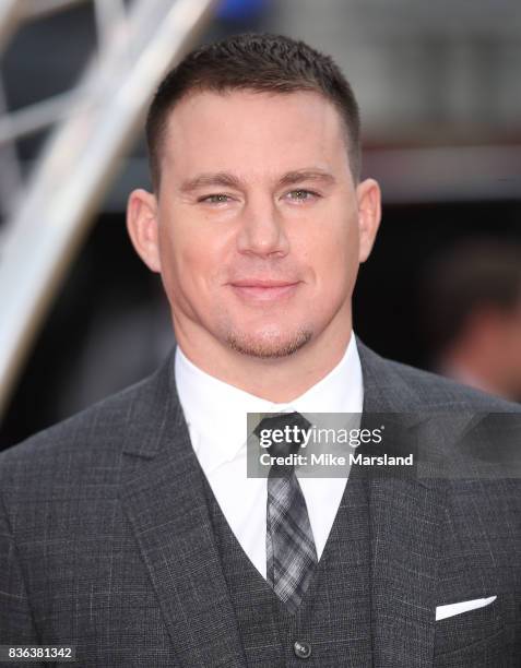 Channing Tatum arriving at the 'Logan Lucky' UK premiere held at Vue West End on August 21, 2017 in London, England.