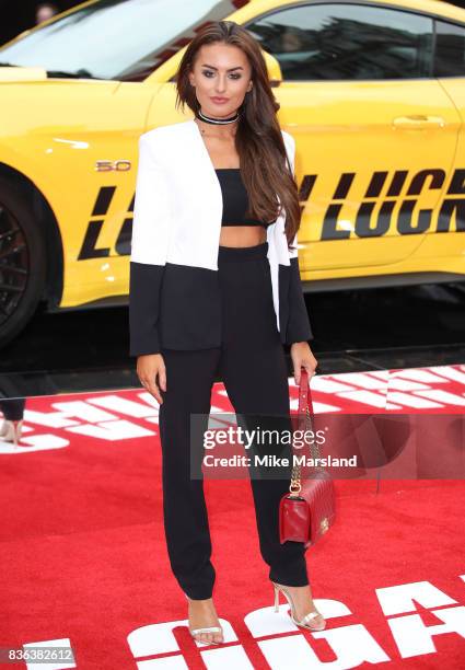 Amber Davies arriving at the 'Logan Lucky' UK premiere held at Vue West End on August 21, 2017 in London, England.