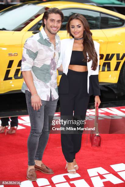 Kem Cetinay and Amber Davies arriving at the 'Logan Lucky' UK premiere held at Vue West End on August 21, 2017 in London, England.