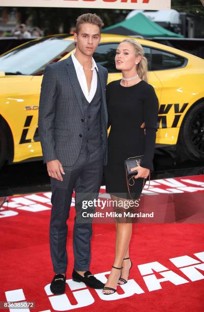 Julius Cowdrey and Ella Wills arriving at the 'Logan Lucky' UK premiere held at Vue West End on August 21, 2017 in London, England.