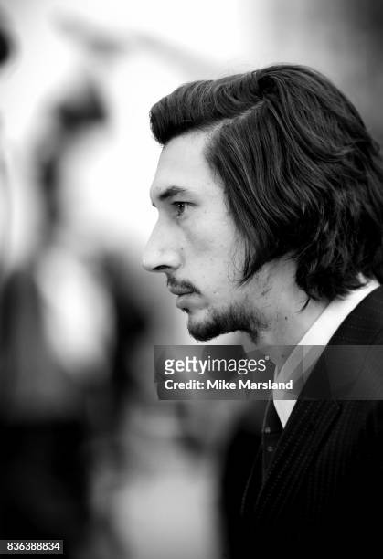 Adam Driver arriving at the 'Logan Lucky' UK premiere held at Vue West End on August 21, 2017 in London, England.