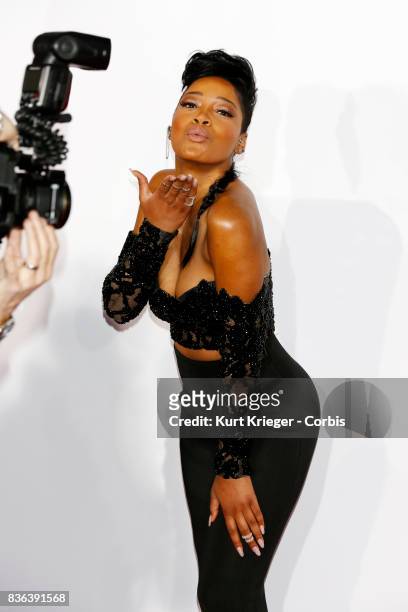 Image has been digitally retouched.) Keke Palmer arrives at the People´s Choice Awards 2016 in Los Angeles, California on January 6, 2016.
