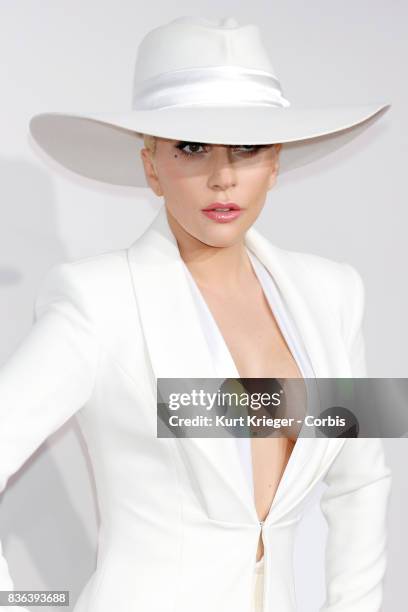 Image has been digitally retouched.) Lady Gaga arrives at the 2016 American Music Awards in Los Angeles, California on November 20, 2016.