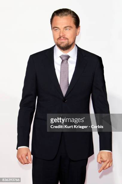 Image has been digitally retouched.) Leonardo DiCaprio attends the premiere of 'The Revenant' at the TCL Chinese Theatre in Hollywood, California on...