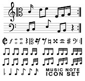 standard music notes symbol set vector eps10