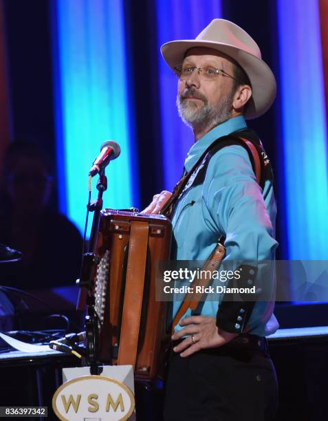 Jeff Taylor of Riders in the Sky performs during Grand Ole Opry Total Eclipse 2017 Special Sunday Night Show at Grand Ole Opry House on August 20,...