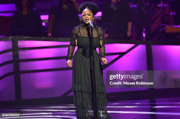 Singer-songwriter Leela James performs onstage at the 2017 Black Music Honors at Tennessee Performing Arts Center on August 18, 2017 in Nashville,...