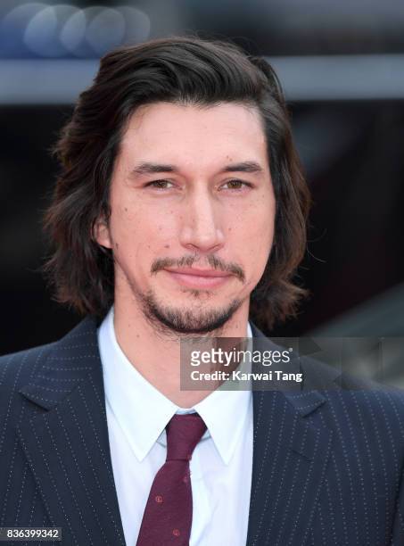 Adam Driver attends the UK premiere of 'Logan Lucky' at the Vue West End on August 21, 2017 in London, England.