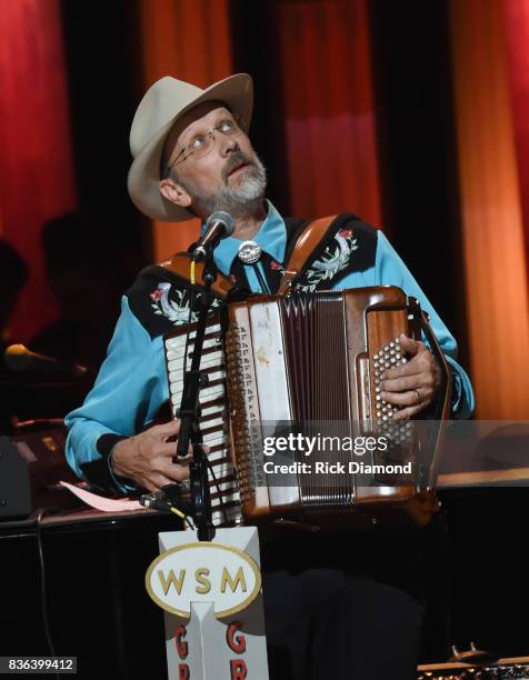 Jeff Taylor of Riders in the Sky performs during Grand Ole Opry Total Eclipse 2017 Special Sunday Night Show at Grand Ole Opry House on August 20,...