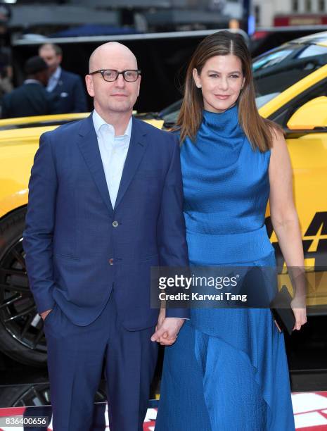 Steven Soderbergh and Jules Asner attend the UK premiere of 'Logan Lucky' at the Vue West End on August 21, 2017 in London, England.