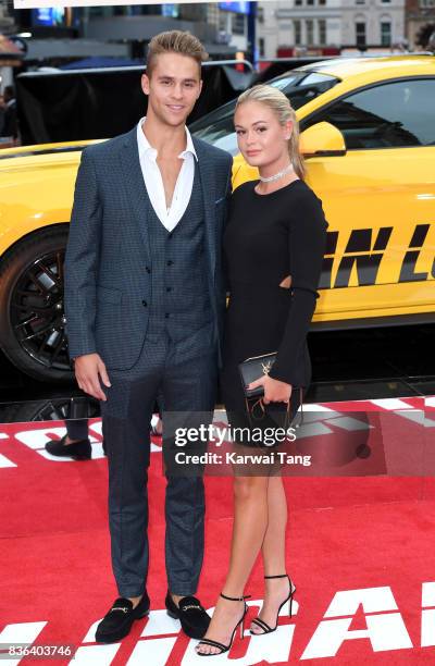 Julius Cowdry and Ella Willis attend the UK premiere of 'Logan Lucky' at the Vue West End on August 21, 2017 in London, England.