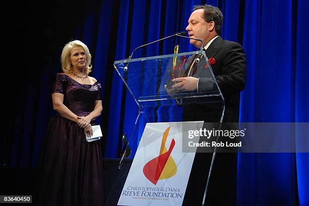 Jimmy Nederlander Jr. Speaks Christopher & Dana Reeve Foundation's 18th Annual A Magical Evening Gala at Marriott Marquis on November 10, 2008 in New...