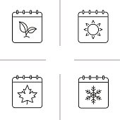 Seasons calendars icons
