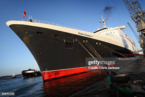 The Queen Elizabeth II is docked having arrived ahead of its final voyage to Dubai on November 11, 2008 in Southampton, England. The Ship ran aground...