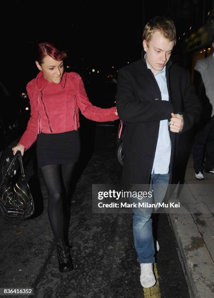 Jaime Winstone and Alfie Allen attending the 'Beautiful Inside My Head' party at Sotheby's auction house in Bond Street on September 12, 2008 in...