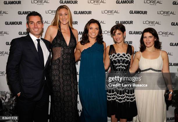 Bill Wackerman, Kerry Walsh, Misty May-Treanor,actress Debra Messing Glamour Editor-in-Chief Cindi Leive and Laura Azaria of L'Oreal attend the 2008...