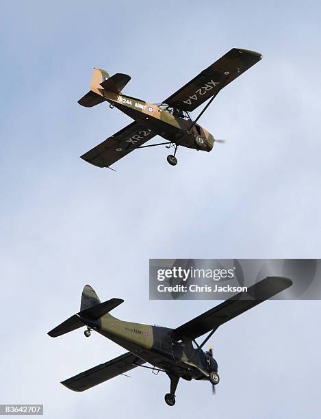 Planes prepare to drop a million poppies over The Queen Elizabeth II at Eleven O'Clock on Armistice Day, ahead of its final voyage to Dubai on...