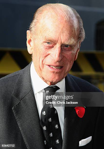 Prince Philip, Duke of Edinburgh arrives at The Queen Elizabeth II on Armistice Day, ahead of its final voyage to Dubai on November 11, 2008 in...
