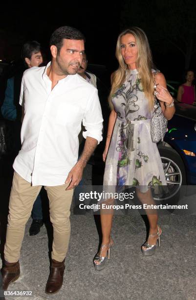 Raquel Bernal and Pablo Montero attend Miguel Bose concert on August 4, 2017 in Marbella, Spain.