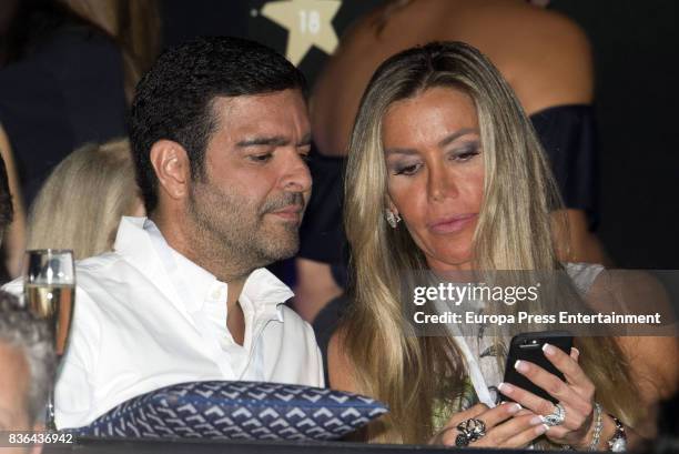 Raquel Bernal and Pablo Montero attend Miguel Bose concert on August 4, 2017 in Marbella, Spain.