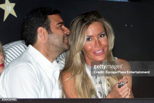 Raquel Bernal and Pablo Montero attend Miguel Bose concert on August 4, 2017 in Marbella, Spain.