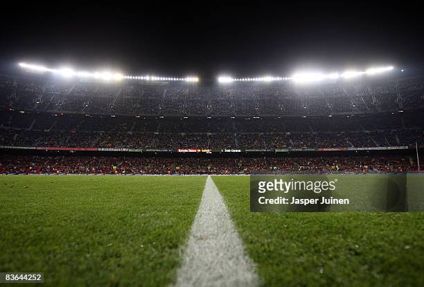 General view of the Camp Nou stadium prior to the La Liga match between Barcelona and Real Valladolid at the Camp Nou Stadium on November 8, 2008 in...