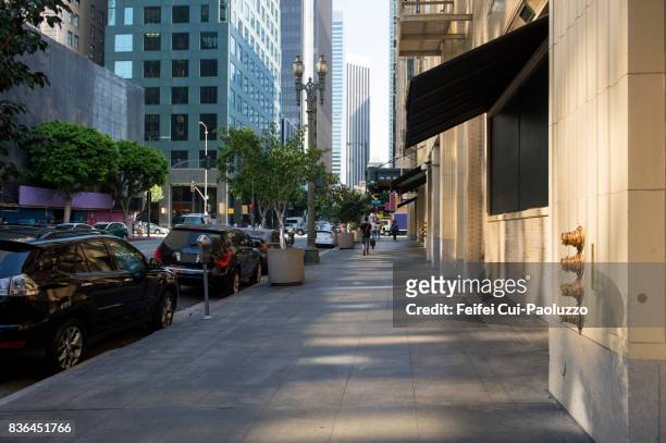 city street of los angeles city, california, usa - city of los angeles stockfoto's en -beelden
