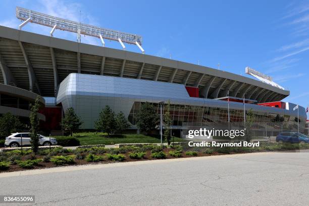 Arrowhead Stadium, home of the Kansas City Chiefs football team in Kansas City, Missouri on August 12, 2017.