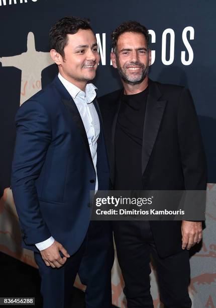 Arturo Castro and Francisco Denis attend the "Narcos" Season 3 New York Screening at AMC Loews Lincoln Square 13 theater on August 21, 2017 in New...