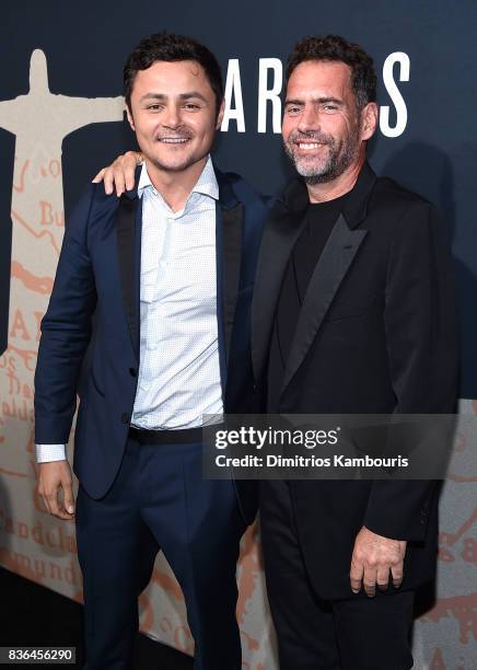 Arturo Castro and Francisco Denis attend the "Narcos" Season 3 New York Screening at AMC Loews Lincoln Square 13 theater on August 21, 2017 in New...