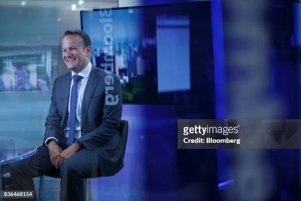 Leo Varadkar, Ireland's prime minister, smiles during a Bloomberg Television interview in Toronto, Ontario, Canada on Aug. 21, 2017. Varadkar said he...