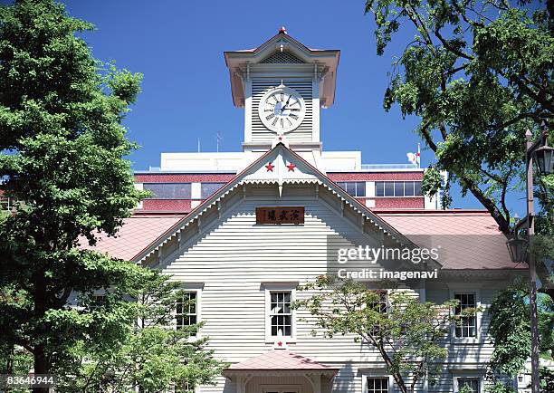 sapporo clock tower - sapporo clock tower stock pictures, royalty-free photos & images