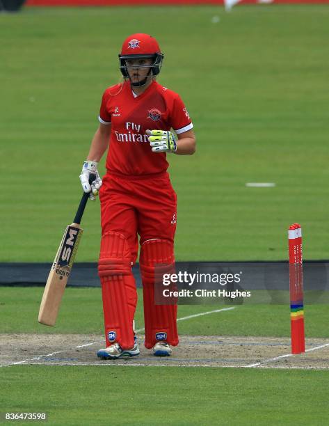 Ellie Threlkeld of Lancashire Thunder bats during the Kia Super League match between Lancashire Thunder and Loughborough Lightning at Blackpool...