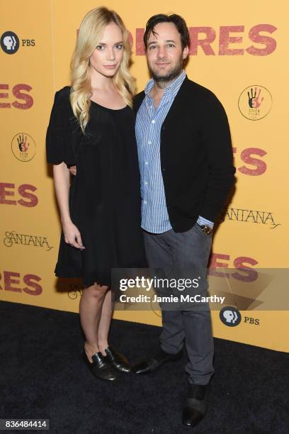 Caitlin Mehner and Danny Strong attend the "Dolores" New York Premiere at The Metrograph on August 21, 2017 in New York City.