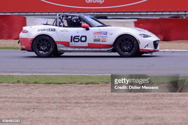 The Mazda MX5 ND of Stéphane Lémeret, Xavier Daffe, Hans Dierckx, Maxime Pasture and Antonio da Palma Ferramacho drives during the last hour of the...