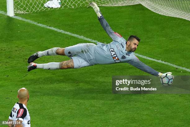 Goalkeeper Victor of Atletico MG in action during a match between Fluminense and Atletico MG part of Brasileirao Series A 2017 at Maracana Stadium on...