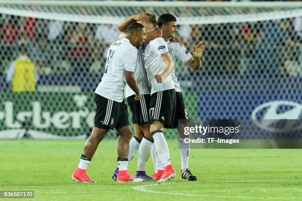 The Germany team celebrate victory after the UEFA U21 Final match between Germany and Spain at Krakow Stadium on June 30, 2017 in Krakow, Poland.