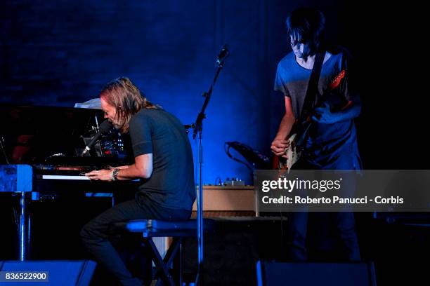 Thom Yorke and Jonny Greenwood of the group Radiohead performs on stage on August 20, 2017 in Macerata, Italy.