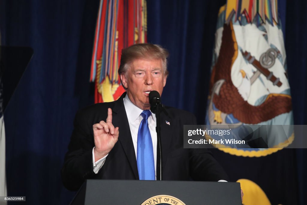 President Trump Addresses The Nation On Strategy In Afghanistan And South Asia From Fort Myer In Arlington