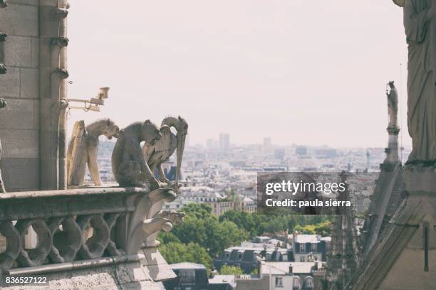 gargoyles - v notre dame foto e immagini stock