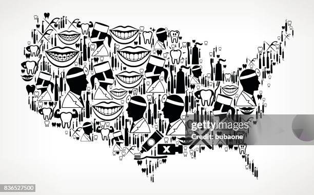 united states map dentist and dental vector icon pattern - root canal stock illustrations