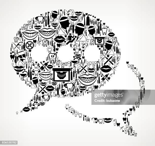 chatbubble dentist and dental vector icon pattern - root canal stock illustrations